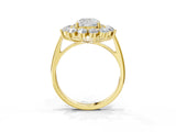 Yellow gold Cushion Cut Diamond Floral Double Halo Engagement Ring with Prong Setting_80