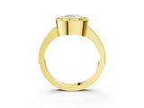 Yellow gold Cushion-Cut Diamond Halo Engagement Ring with Pave Band and Prong Setting_9