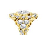Yellow gold Cushion Cut Diamond Halo Ring with Pavé Band and Four-Prong Setting_46