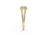Yellow gold Cushion Cut Diamond Halo Split Shank Engagement Ring_41