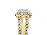 Yellow gold Cushion Cut Diamond Halo Split Shank Engagement Ring_44