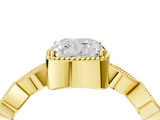 Yellow gold Cushion Cut Diamond Milgrain Marquise Band with Prong Setting_7