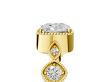 Yellow gold Cushion Cut Diamond Milgrain Marquise Band with Prong Setting_8