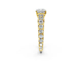 Yellow gold Cushion Cut Diamond Pavé Band Solitaire with Four-Prong Setting_18