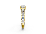 Yellow gold Cushion Cut Diamond Pavé Band Solitaire with Four-Prong Setting_27