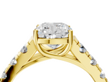Yellow gold Cushion Cut Diamond Pavé Band Solitaire with Four-Prong Setting_29