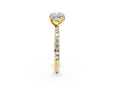 Yellow gold Cushion Cut Diamond Pavé Band Solitaire with Four-Prong Setting_6