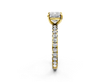 Yellow gold Cushion Cut Diamond Pavé Band with Four-Prong Setting_53