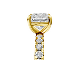 Yellow gold Cushion Cut Diamond Pavé Band with Four-Prong Setting_56