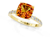 Yellow gold Cushion Cut Diamond Pavé Band with Six-Prong Setting_1