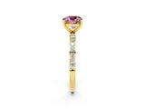 Yellow gold Cushion Cut Diamond Pavé Band with Six-Prong Setting_2