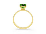 Yellow gold Cushion Cut Diamond Pavé Band with Six-Prong Setting_3