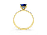 Yellow gold Cushion Cut Diamond Pavé Band with Six-Prong Setting_3