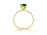 Yellow gold Cushion Cut Diamond Pavé Band with Six-Prong Setting_3