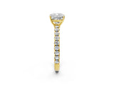 Yellow gold Cushion Cut Diamond Pavé Solitaire Engagement Ring with Four-Prong Setting_80