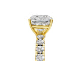 Yellow gold Cushion Cut Diamond Pavé Solitaire Engagement Ring with Four-Prong Setting_83