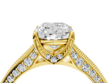 Yellow gold Cushion Cut Diamond Pave Band with Four-Prong Setting_24