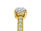 Yellow gold Cushion Cut Diamond Pave Band with Four-Prong Setting_25