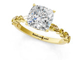 Yellow gold Cushion Cut Diamond Ring with Marquise and Round with Yellow Sapphire side stone Side Stones and Four-Prong Setting_25