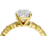 Yellow gold Cushion Cut Diamond Ring with Marquise and Round with Yellow Sapphire side stone Side Stones and Four-Prong Setting_28