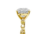 Yellow gold Cushion Cut Diamond Ring with Marquise and Round with Yellow Sapphire side stone Side Stones and Four-Prong Setting_29