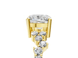 Yellow gold Cushion Cut Diamond Scattered Round Accent Ring with Prong Setting_17