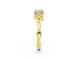Yellow gold Cushion Cut Diamond Solitaire Celtic Knot Ring with Four-Prong Setting_93