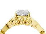 Yellow gold Cushion Cut Diamond Solitaire Celtic Knot Ring with Four-Prong Setting_95