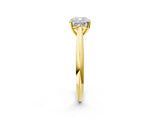 Yellow gold Cushion Cut Diamond Solitaire Engagement Ring with Cathedral Setting and Four-Prong Mount_100