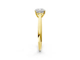 Yellow gold Cushion Cut Diamond Solitaire Engagement Ring with Cathedral Setting and Four-Prong Mount_16