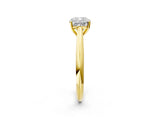 Yellow gold Cushion Cut Diamond Solitaire Engagement Ring with Cathedral Setting and Four-Prong Mount_263
