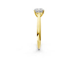 Yellow gold Cushion Cut Diamond Solitaire Engagement Ring with Cathedral Setting and Four-Prong Mount_46