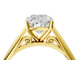 Yellow gold Cushion Cut Diamond Solitaire Engagement Ring with Cathedral Setting and Four-Prong Mount_48