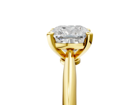 Yellow gold Cushion Cut Diamond Solitaire Engagement Ring with Classic Band and Four-Prong Setting_117