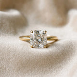 Yellow gold Cushion Cut Diamond Solitaire Engagement Ring with Classic Band and Four-Prong Setting_151