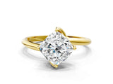 Yellow gold Cushion Cut Diamond Solitaire Engagement Ring with Four-Prong Setting and Classic Band_20