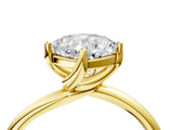 Yellow gold Cushion Cut Diamond Solitaire Engagement Ring with Four-Prong Setting and Classic Band_24