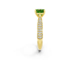 Yellow gold Cushion Cut Diamond Solitaire Engagement Ring with Pavé Band and Four-Prong Setting_2