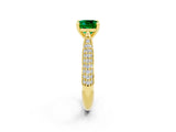 Yellow gold Cushion Cut Diamond Solitaire Engagement Ring with Pavé Band and Four-Prong Setting_2