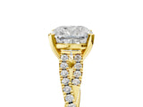 Yellow gold Cushion Cut Diamond Solitaire Engagement Ring with Twisted Pavé Band and Four-Prong Setting_55