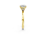 Yellow gold Cushion Cut Diamond Solitaire Ring with Classic Band and Four-Prong Setting_10