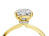 Yellow gold Cushion Cut Diamond Solitaire Ring with Classic Band and Four-Prong Setting_12