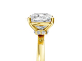 Yellow gold Cushion Cut Diamond Solitaire Ring with Classic Band and Four-Prong Setting_13