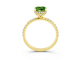 Yellow gold Cushion Cut Diamond Solitaire Ring with Four-Prong Setting and Pavé Band_3
