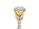 Yellow gold Cushion Cut Diamond Solitaire Ring with Side Stones and Four-Prong Setting_50