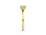 Yellow gold Cushion Cut Diamond Solitaire Ring with Thin Band and Prong Setting_14