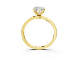 Yellow gold Cushion Cut Diamond Solitaire Ring with Thin Band and Prong Setting_15