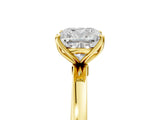 Yellow gold Cushion Cut Diamond Solitaire Ring with Thin Band and Prong Setting_17