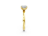Yellow gold Cushion Cut Diamond Solitaire Ring with Thin Band and Prong Setting_26