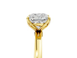 Yellow gold Cushion Cut Diamond Solitaire Ring with Thin Band and Prong Setting_29